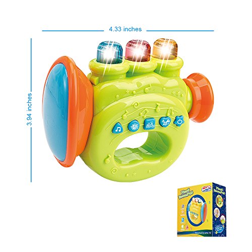 First Trumpet. Battery Operated Music With Features for Learning and Entertainment for Your Baby and Toddler. Portable Small Size.