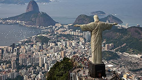 Justprintz Christ The Redeemer Statue Rio De Janeiro Brazil Mdf Mounted Digital Painting Wall Frame For Office Hotel Living And Drawing Room X 11 Inch Amazon In Home Kitchen
