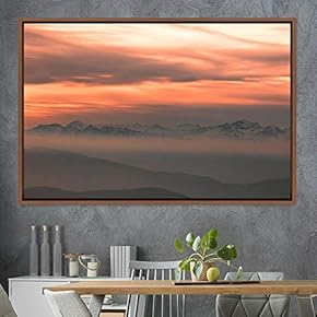 signwin Framed Canvas Wall Art Foggy Mountains Aerial...