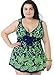 Women's Plus Swimdress V-Neck Printed Swimsuit Beachwear with Shorts