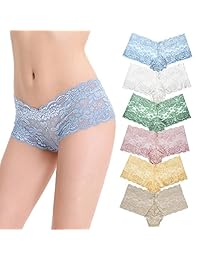 Curve Muse - Bragas de encaje para mujer, 6 unidades