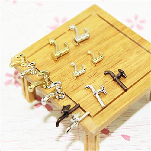 Shentesel Miniature Alloy Water Tap Toy Dollhouse DIY Furniture Accessories Decor Gift - Random Pattern - Thumbnail 3
