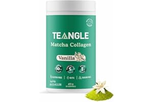 Teangle Matcha Collagen Vanilla, Daily Ritual Drink Mix, Marine Collagen with Coconut Milk & Matcha, Gluten-Free Keto Sugar-F