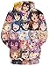 Fromdream Ahegao Shirt Mens Anime Hoodie 3D Printed Face Gym Shirt Sweatshirt Clothes Comfy Apparel Suit Home Tops