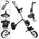 AW Foldable 3-Wheel Push Pull Golf Cart Trolley 6
