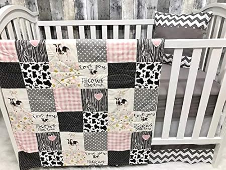 cow crib bedding set