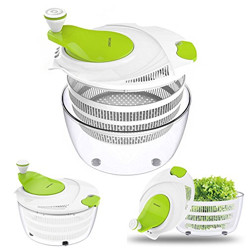 Salad Spinner Dryer,LOVKITCHEN Vegetables & Fruits Dryer with Large 4 Quarts & Quick Dry,Ease for Tastier Salads and Faster Food Prep