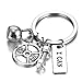 Gmai Fitness Gym Keyring with Quotes, Weight Plate, Dumbbell, and Kettlebell Exercise Bag Charm Pendant Keychain (I CAN)