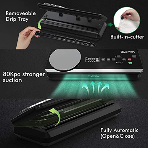 Vacuum Sealer Blusmart 80Kpa Full Automatic Vacuum Food Sealer Machine