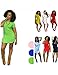 OVERMAL Womens Summer Side Slit Casual Cotton Beach Mini T Shirt Dresses