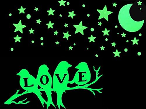 Captank Glow Big Star Sticker Wall Decals Luminous Star Moon Dot Stickers Glowing in the Dark Ceiling Star Decoration Gift For Kids Room,Birthday Party