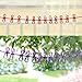 BINGONE Portable Travel Home Style Outdoor Windproof Clothesline with 12 pcs Clip (Red)