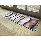 Image de Tapis de cuisine motif Cuillères en bois