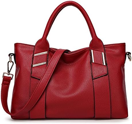 Myzin Women Top Handle Tote Handbag Shoulder Bag Large Crossbody Purse (Claret-red)