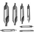 Saihisday 7PCS Center Drill Bits Set M2 HSS Centering Starter Drill Bit 60-Degree Countersink Tools for Lathe Metalworking