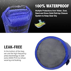 Schnorchelmasken 518bmMevnfL. SS300 🌊Dünn&Leichte Version der Dry Bag –Dünn und leicht sind die Eigenschaften unserer wasserdichten Tasche. Diese wasserdichte Tasche ist leichter als eine herkömmliche wasserdichte Tasche, wenn dasselbe geladen wird. Gleichzeitig kann sie in einem kleineren Volumen gelagert werden. Unigear Dry Bag Dünn&Leichte Version besteht aus 210T reißfestes Nylon PVC, wasserdicht und reißfest.
🌊Wasserdichte Handytasche- Die mitgelieferte Handytasche ist gültig für alle Smart-Handys mit einer Bildschirmgröße bis zu 6 Zoll.
🌊Netzbeutel an der Seite(10L/20L)/ 2L mit Haken kann gehängt werden –Die seitlichen Netztaschen bieten Platz für kleine Gegenstände wie Wasserflaschen, Handtücher usw. 2L wasserdichte Tasche ist mit Haken ausgerüstet, die an andere Rucksäcke oder Tasche gehängt werden können.