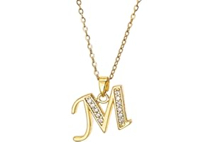 Kyazeo 18K Gold Plated Initial Necklaces for Women Dainty Letter Choker Personalized Name Necklace Tiny CZ Pendant Every Jewe