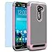 Asus Zenfone 2E Case, INNOVAA Smart Grid Defender Armor Case W/ Free Screen Protector & Touch Screen Stylus Pen - Grey/Light Pink