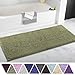 ITSOFT Plush Bathroom Rug 47x21, Absorbent Machine Washable Non Slip Chenille Bath Mats, Quick Dry Bathmat, Bath Rugs for Bath, Shower, Bedroom, or Door Mat, Sage Green