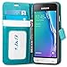 Galaxy J1 Mini Prime Case, J&D [Wallet Stand] [Slim Fit] Heavy Duty Protective Shock Resistant Flip Cover Wallet Case for Samsung Galaxy J1 Mini Prime - Aqua
