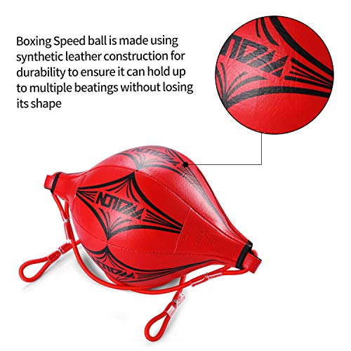 image for KUYOU Double End Ball with Pump Boxing Ball Speed Training Ball Leathe