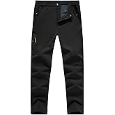 YSENTO Men's Fleece Lined Snow Ski Pants Waterproof Softshell Insulated Winter Cargo Hiking Camping Pants