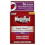 MegaRed Super Heart Omega 3 Krill Oil Plus COQ10 and Vitamin D, 40 count