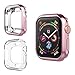 Alritz for Apple Watch Bumper 40mm Series 5 / Series 4, Soft TPU Protective Case for iWatch Series 4/5, Rose Gold and Clear