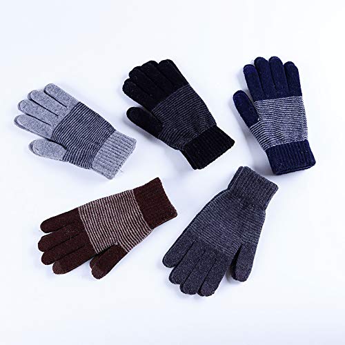 Winter Outdoor Riding Cycling Gloves Thicken Soft Knitted Gloves Touch Screen Texting Gloves for Smartphones PC Laptop Tablet Smart Touch-nology in Fingertips Gloves from WaitingU (d Deep Grey)