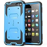 i-Blason Amazon Fire Phone Case - Armorbox Dual Layer Hybrid Full-body Protective Case with Front Cover and Built-in Screen Protector / Impact Resistant Bumpers (Blue)