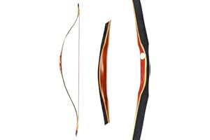 55'' Traditional Wood Longbow 20-50LBS Recurve Bow Handmade Hunting One Piece Bow Horse Bow Left Right Hand Outdoor Hunting f