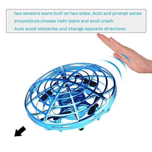 UFO Flying Ball Toys, Gravity Defying Hand-Controlled Suspension Helicopter Toy, Infrared Induction Interactive Drone Indoor Flyer Toys with 360° Rotating & LED Lights for Kids, Teenagers Boys Girls