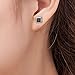 S925 Sterling Silver Stud CZ Earrings for Men Women (Black)