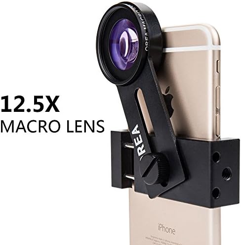37mm Cell Phone Lens Kit, 12.5x Macro Lens Attachment+ Mini Flexible Tripod Handheld + Adjustable Metal Holder Clip for Iphone Samsung Pixel Cell Phone