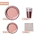 Disposable Plates Rose Gold Party Supplies Paper Plates, Napkins, Cups for Kids Birthday, Graduation, Wedding Etc for 24 Guests