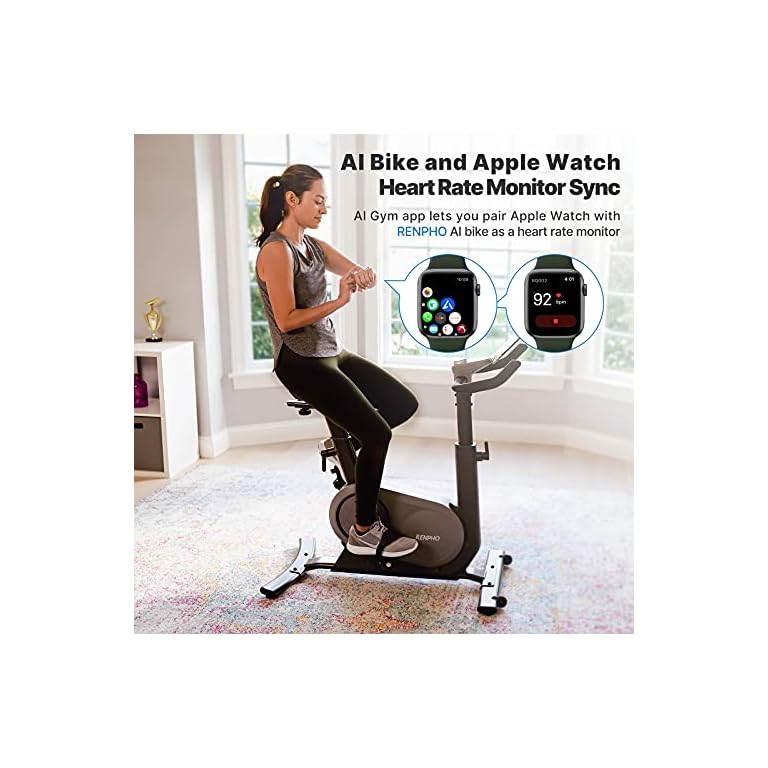 RENPHO AIPowered Exercise Bike, Indoor Cycling Bike with FTP Power
