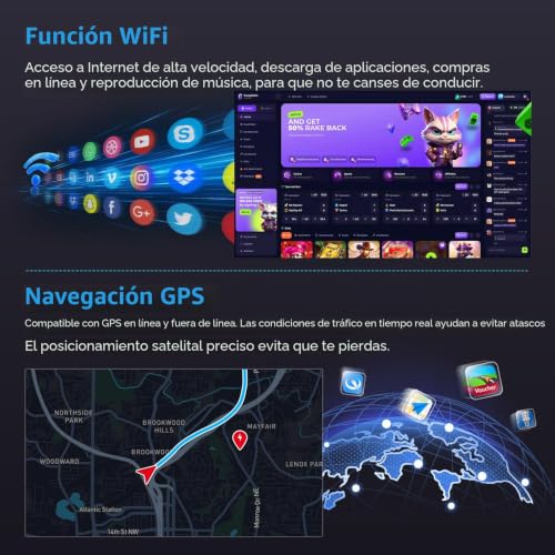 Inefala 4+64G Android 15 Radio for Ford Focus 2004-2011 with 9'' In-Cell Screen with Wireless Carplay and Android Auto Mirror Link Radio FM/RDS GPS WiFi Bluetooth SWC Reverse Camera
