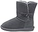 BEARPAW Abigail Shearling Boot (Little Kid/Big Kid),Charcoal,4 M US Little Kid