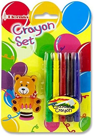 ERASABLE CRAYONS WITH BEAR ERASER