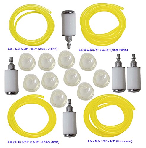 HIFROM 0057003 Primer Bulb With 4 Sizes Fuel Line Hose/Fuel Filter For Homelite McCulloch Tecumseh Poulan Chainsaw String Trimmer