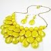 Women's Choker Acrylic Candy Color Multilayer Pendant Statement Necklace Earrings Set (Yellow)