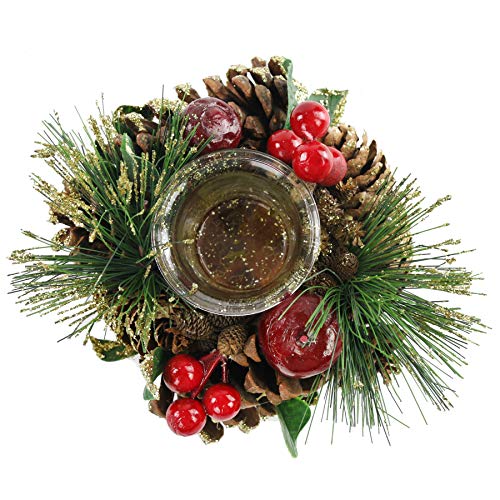 image for Athoinsu Christmas Candlestick Tealight Candle Holder Decorated with S