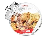 Home Basic Glass Cookie Candy Jar Container with Fresh Sealed Lid - Kitchen Home Décor Storage (X-Large)