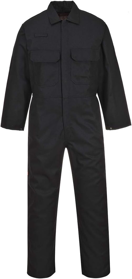 Portwest UBIZ1 Bizweld Dual Hazard Flame Resistant Protective Coverall ASTM NFPA, Black, Large: Home Improvement