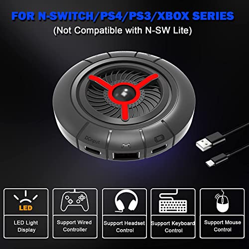 Keyboard and Mouse Adapter for Nintendo Switch, with Audio