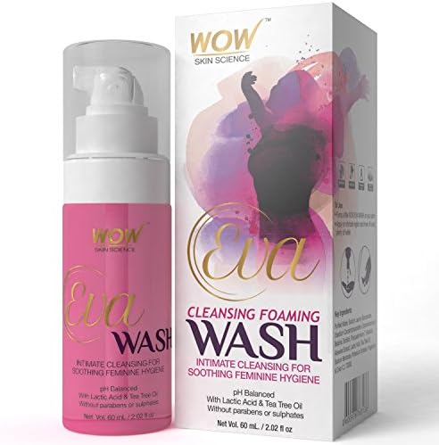 WOW FEMININE CLEANSING FOAM WASH - 60 mL - Infused with Lactic Acid & Tea Tree Oil - No Parabens - No Sulphate