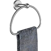 JQK Towel Ring, Stainless Steel Half Ring Towel Holder for Bathroom, 7 Inch Brushed Finished Wall Mount, TR160-BN