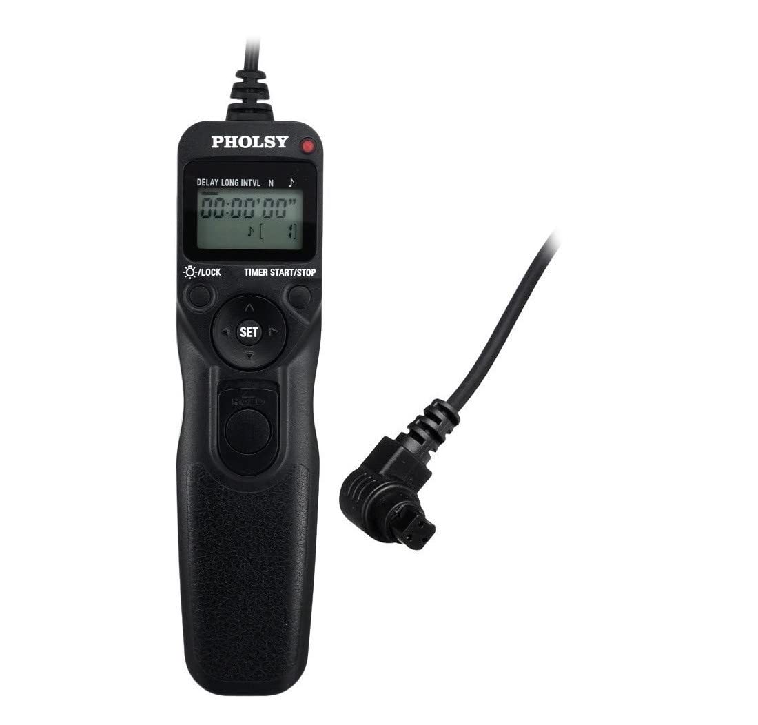 PHOLSY C8 Timer Camera Remote Control Cable with Intervalometer Compatible with Canon R3, R5, 6D II, 1DX II, 1DX III, 1DS III, 1DS II, 1D C, 1D IV, 1D III, 1D II N, 5D III, 5D IV, 6D, 7D, 50D, 40D
