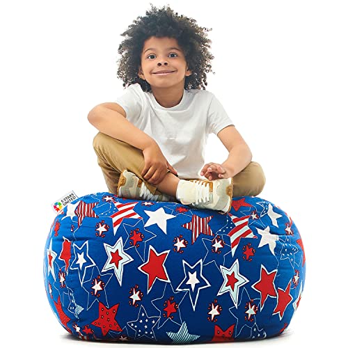 Stuffed Animal Storage Bean Bag Toy Storage Organizer and Bean Bag Chair for Kids Holds up to