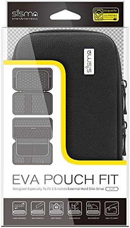 Sisma Portable External Hard Drive Case for WD Elements My Passport Ultra For Mac Seagate Expansion Backup Plus Slim Toshiba Canvio Basics 500GB 1TB 2TB 2.5 inch HDD, Black SCB171101HC-S-B